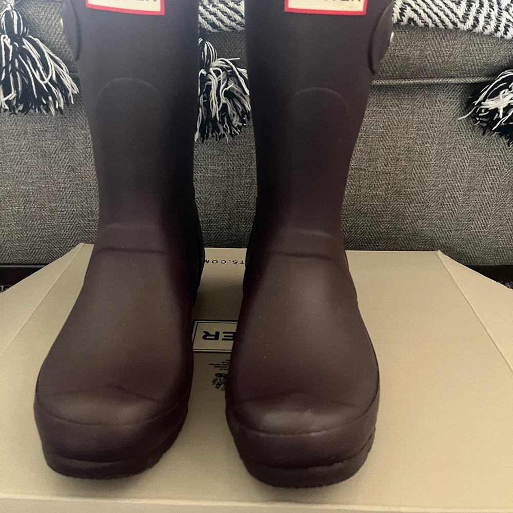 Hunter Rainboots Dark Purple Size 7/8 - Picture 5 of 16